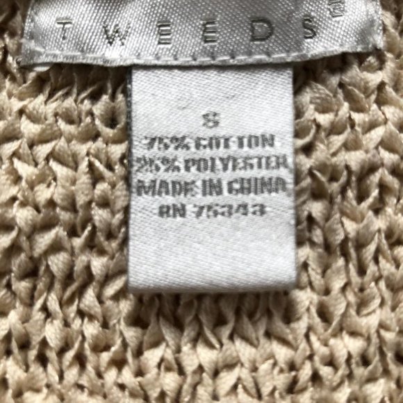 HOST PICK, Tweeds, Sweater, Small, Cream, Open/Bolero Style, w/3/4 bell sleeves - Picture 3 of 6